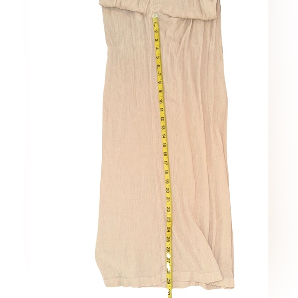 Free People Women’s Santoshi Pant Size 8 Crepe Neutral w/ Embroidered Side Trim - Picture 3 of 8